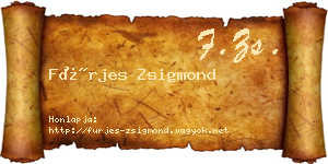 Fürjes Zsigmond névjegykártya