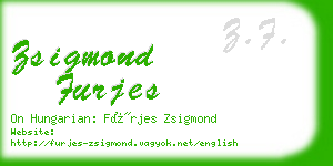 zsigmond furjes business card